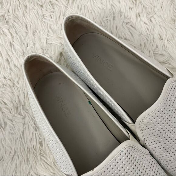 VINCE. Perforated Leather Blair Sneaker Shoes , Slip On White comfy size 10M - Picture 7 of 8